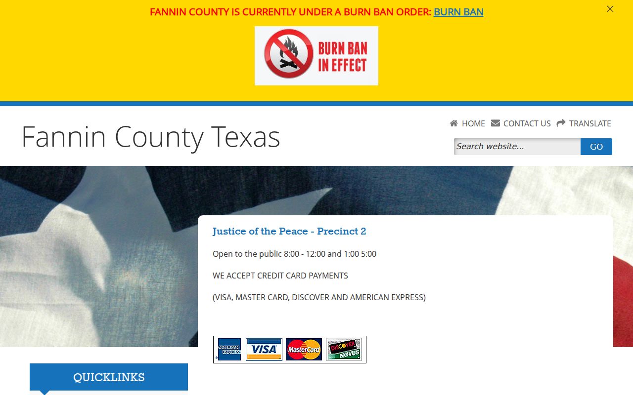 Fannin County JP2 bench warrant payment instructions