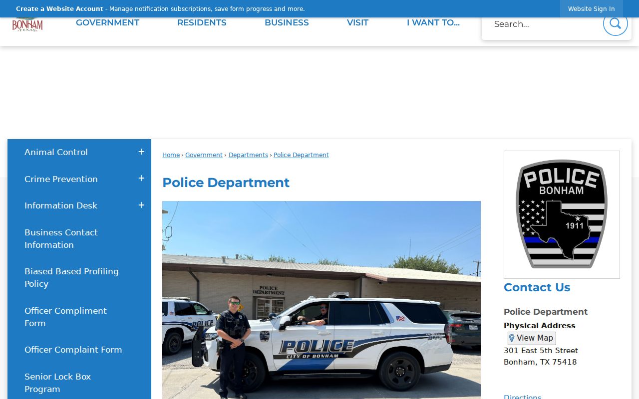 Fannin County Bonham warrant record routing through the Bonham Police Department