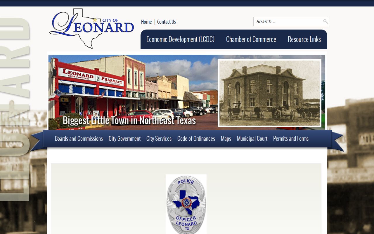 Fannin County Leonard warrant service contact through the city Police Department