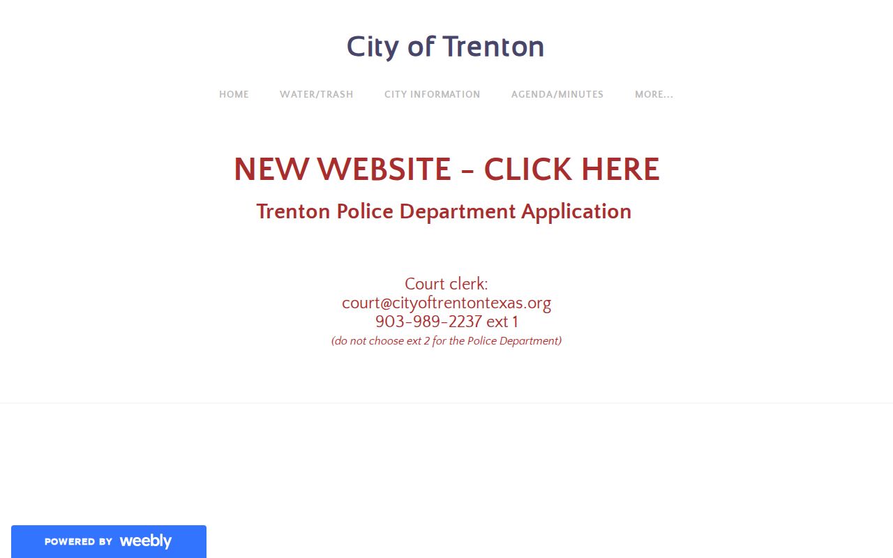 Fannin County Trenton warrant service contact through the city Police Department